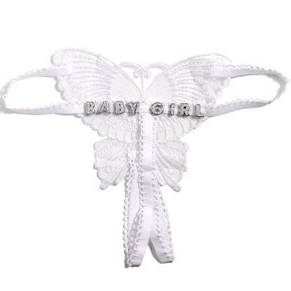 Open Bottom - Personalized Butterfly Thong