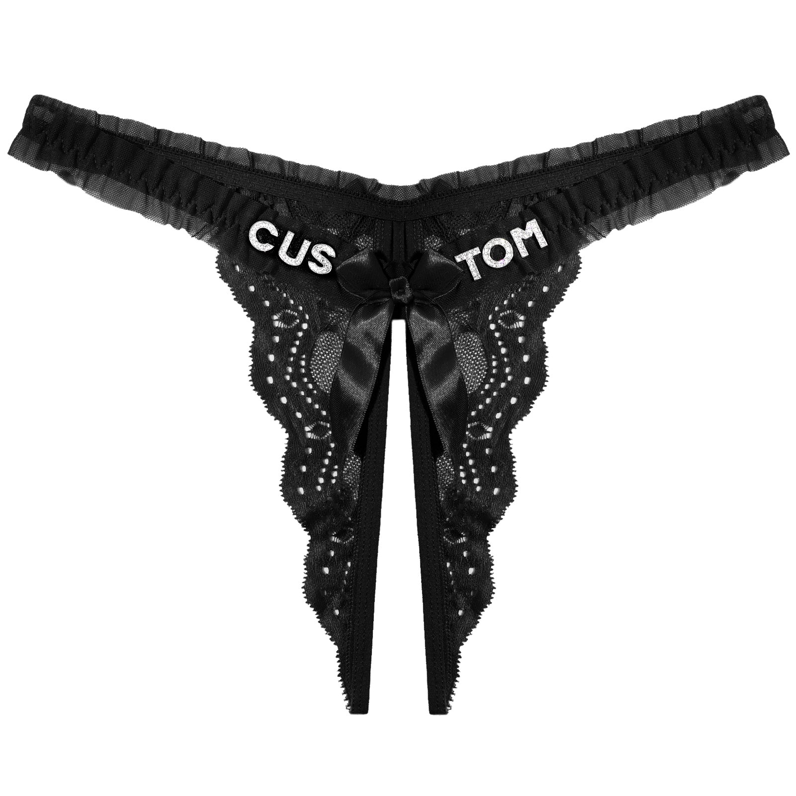 Personalized Bow Thong (Crotchless)