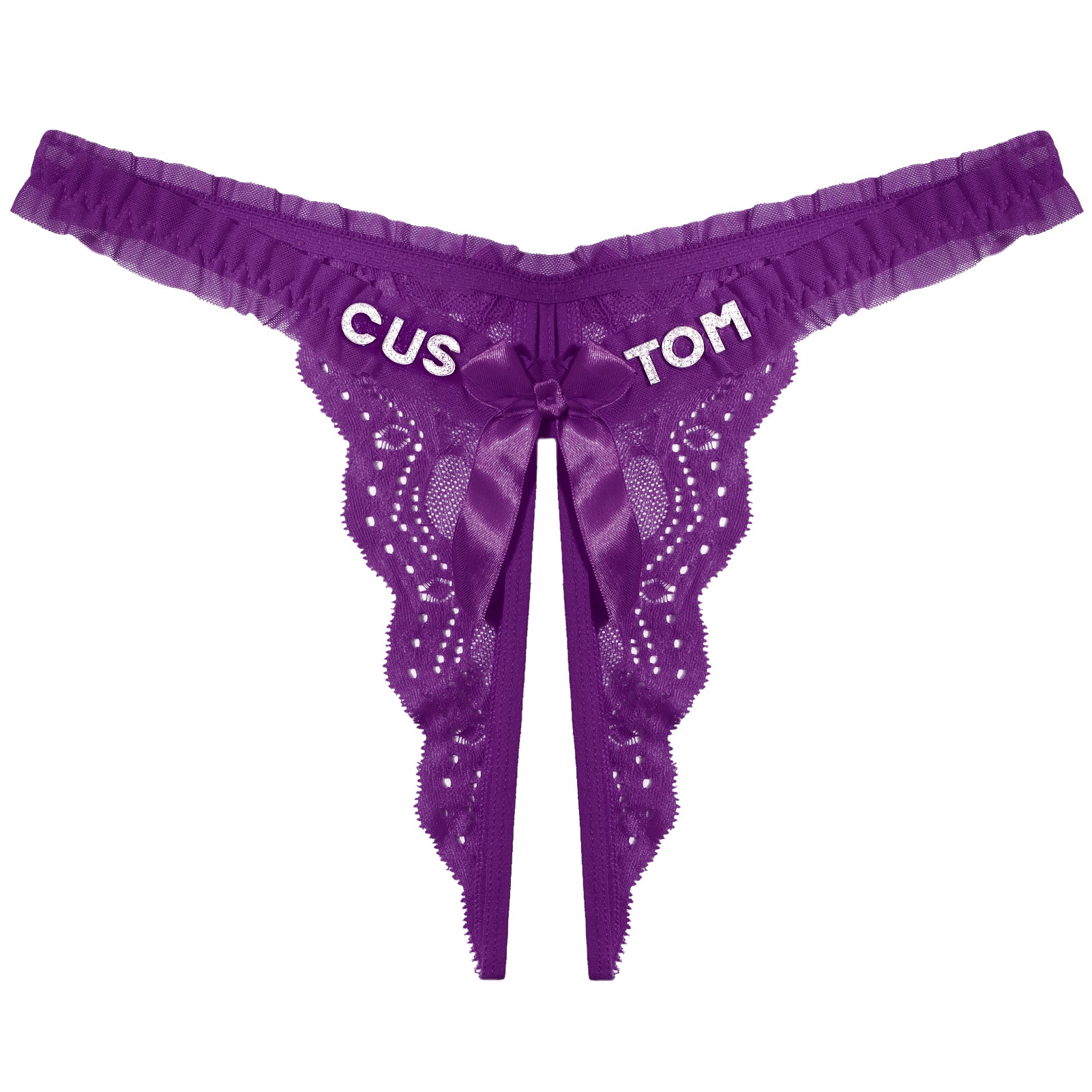 Personalized Bow Thong (Crotchless)