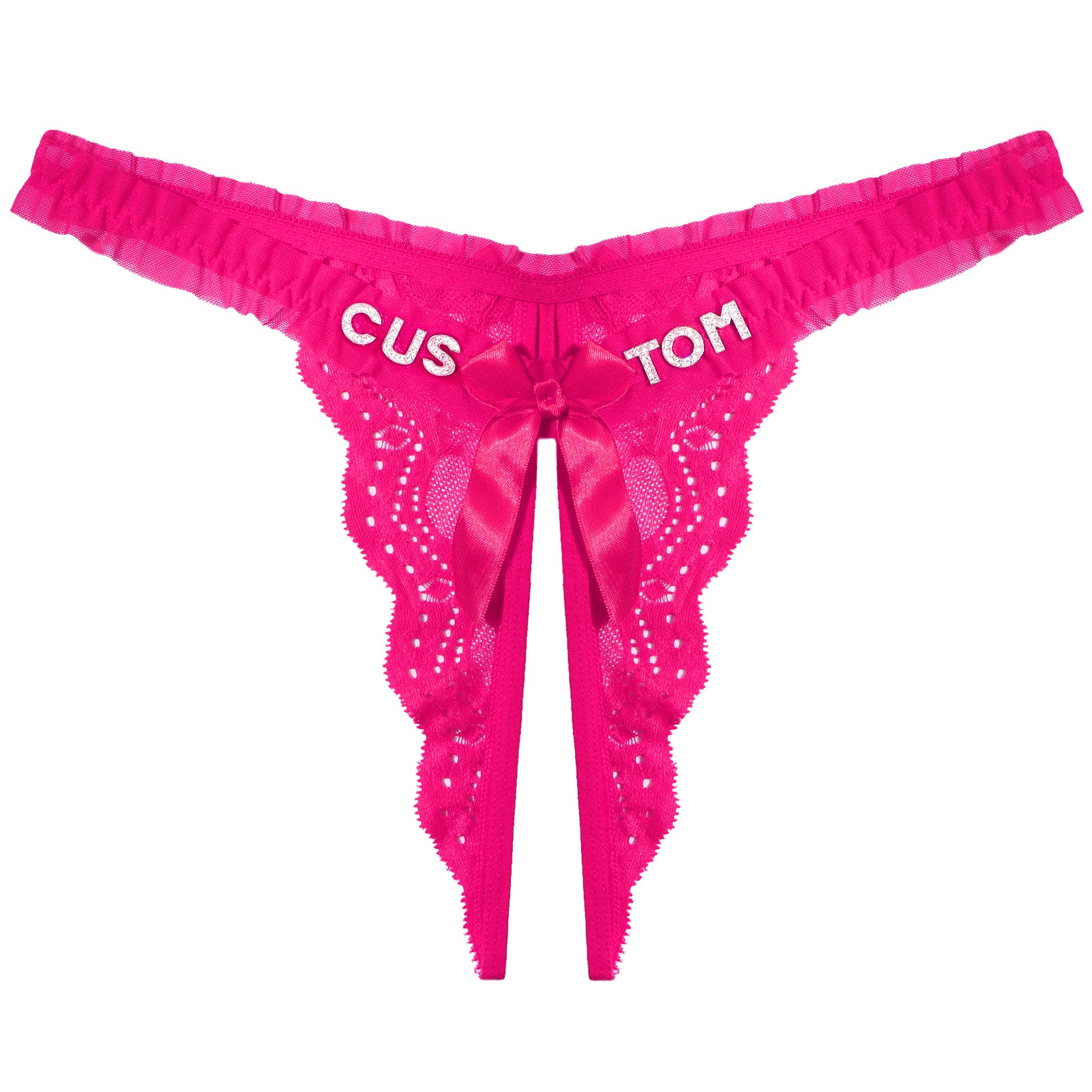 Personalized Bow Thong (Crotchless)