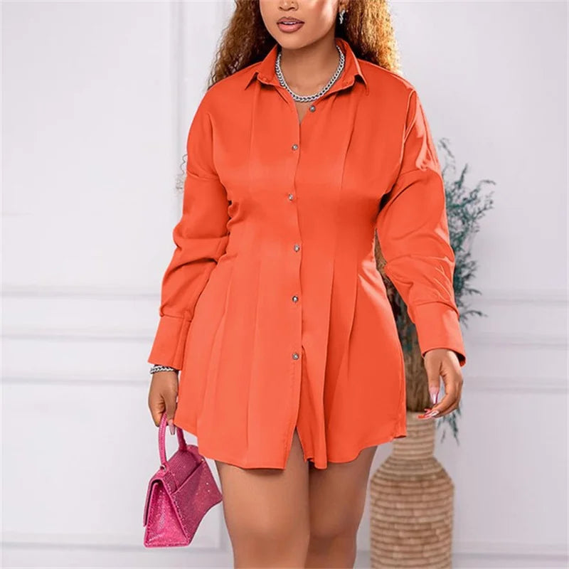 Lantern Long Sleeve Short Dress