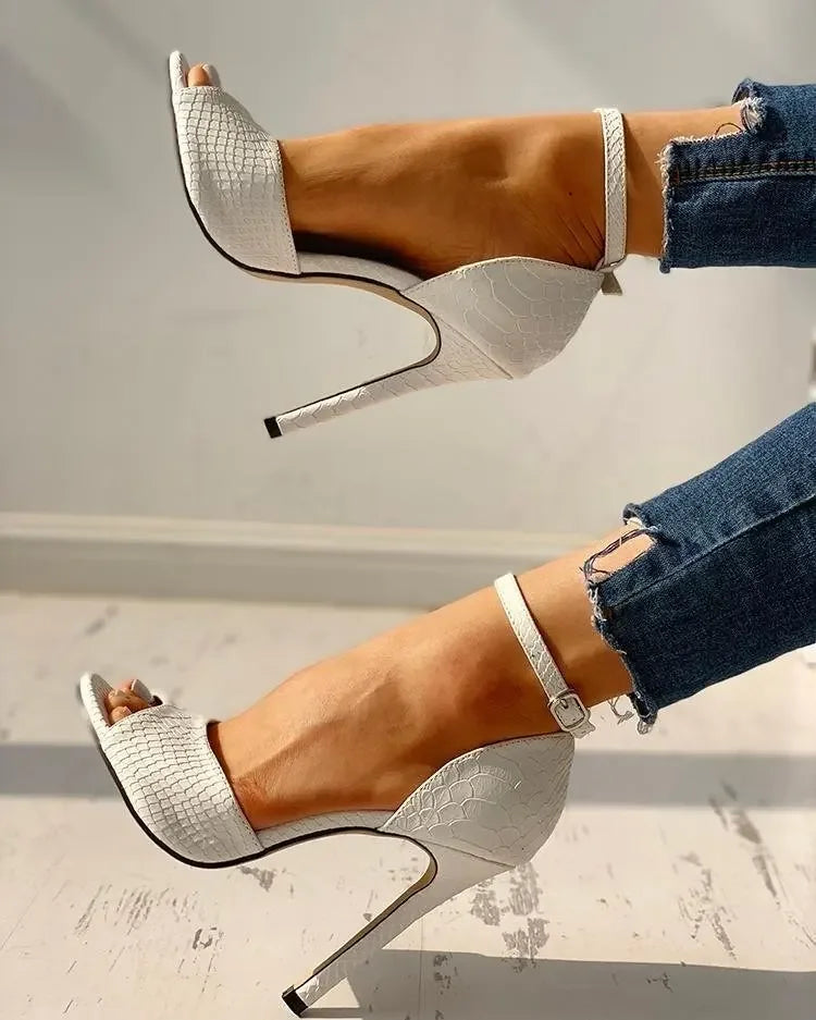 Ankle Strap Peep Toe High Heels