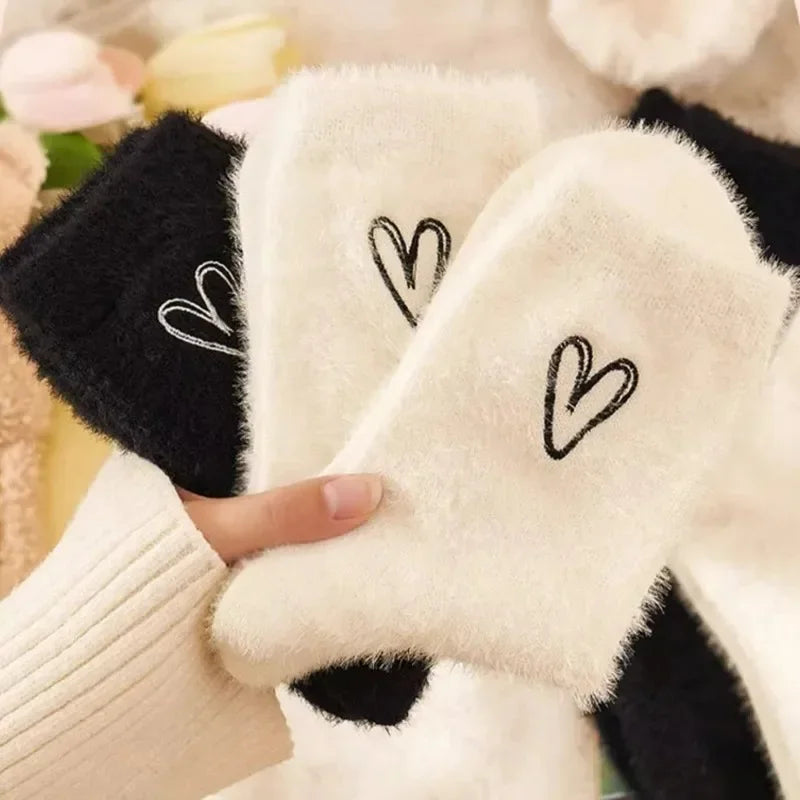 Heart Fuzzy Socks