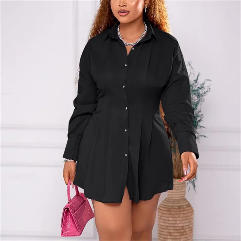 Lantern Long Sleeve Short Dress