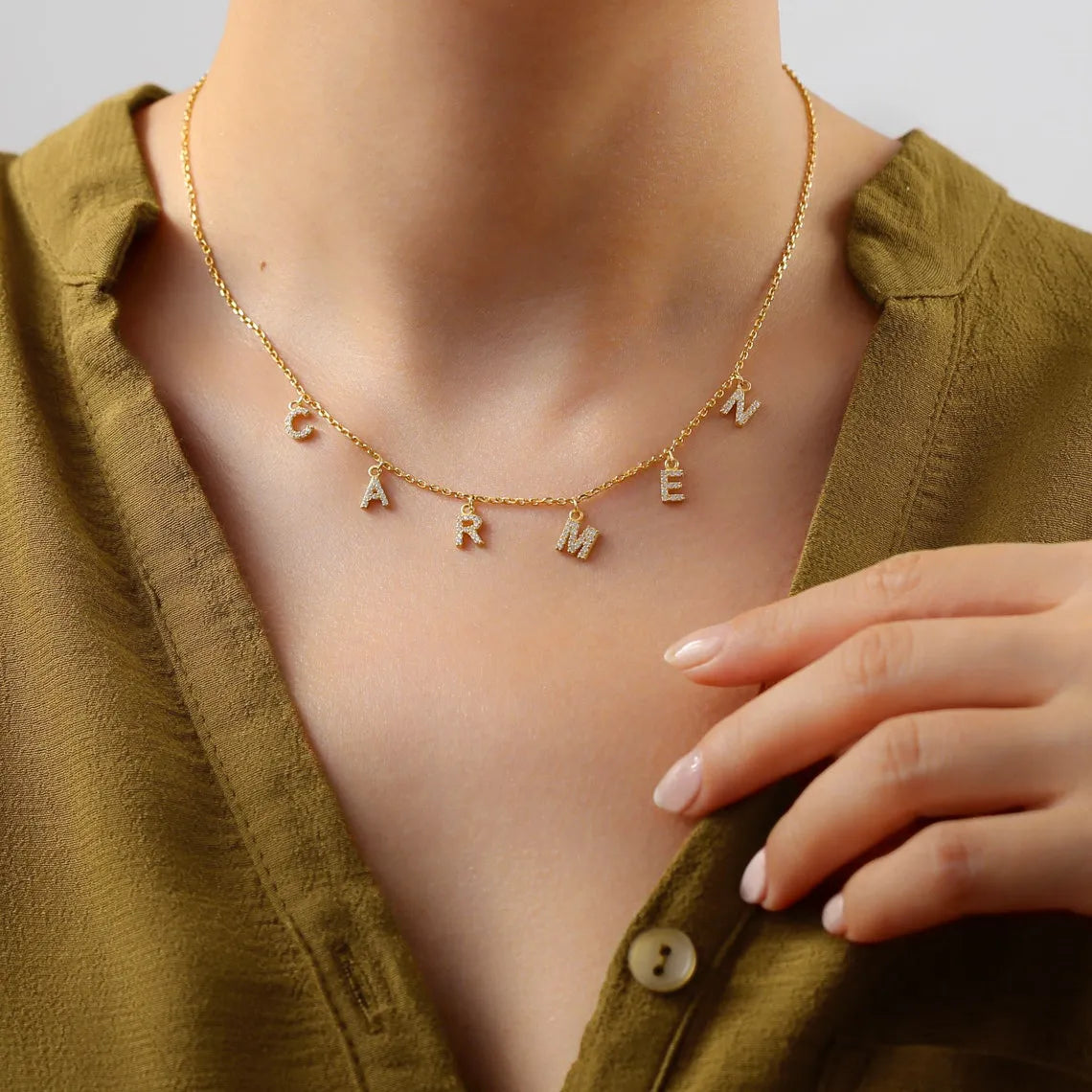Rhinestones Personalized Necklace
