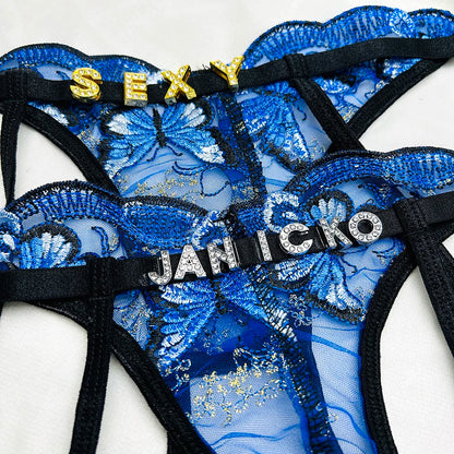 Crotchless Personalized Butterfly Thong