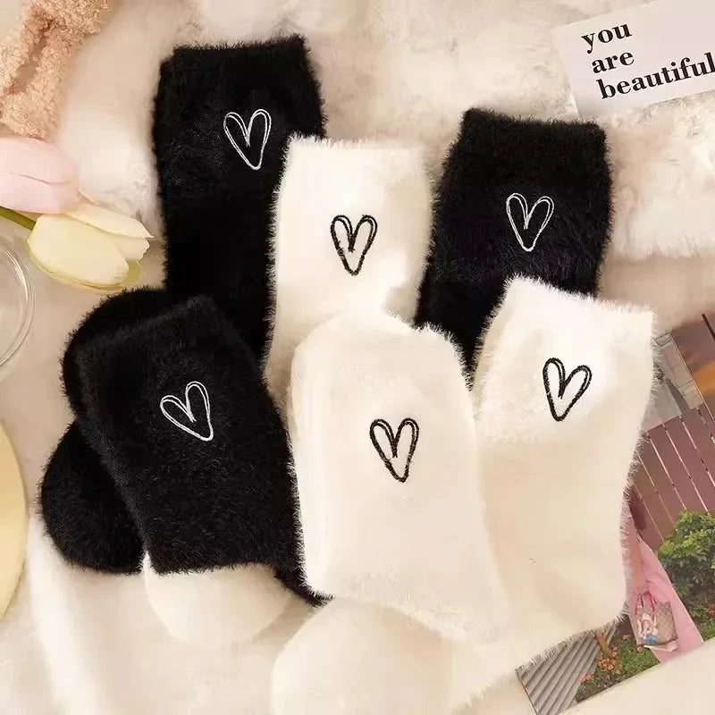 Heart Fuzzy Socks