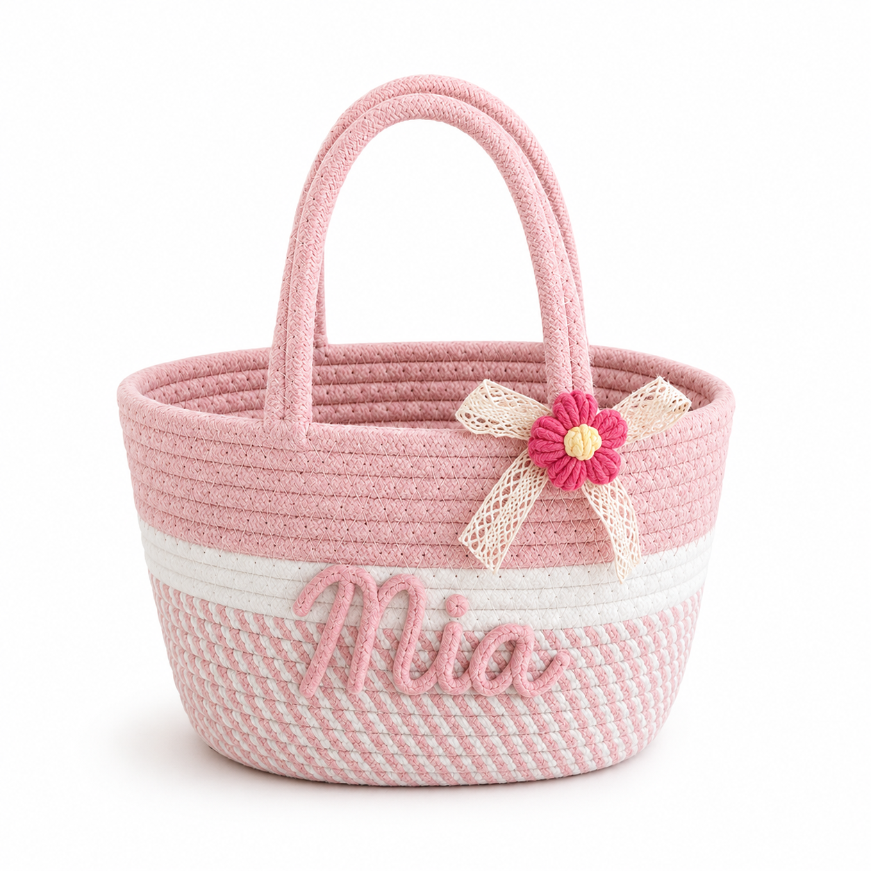 Personalized Embroidered Jute Flower Bag