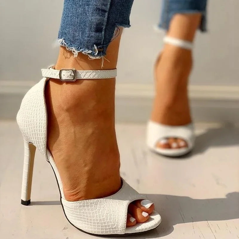 Ankle Strap Peep Toe High Heels