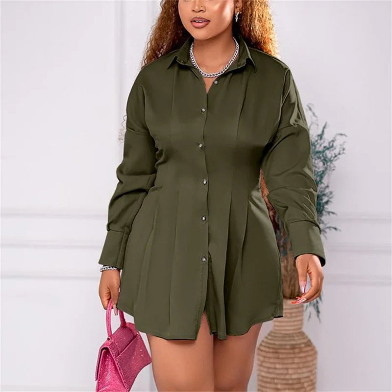 Lantern Long Sleeve Short Dress