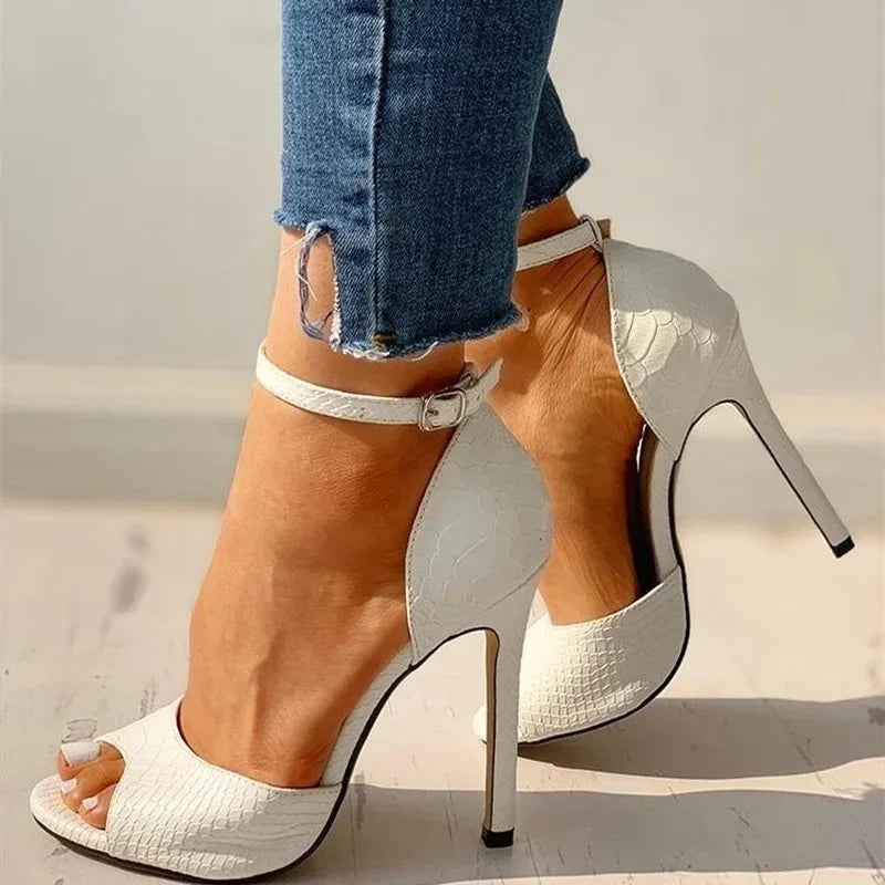 Ankle Strap Peep Toe High Heels