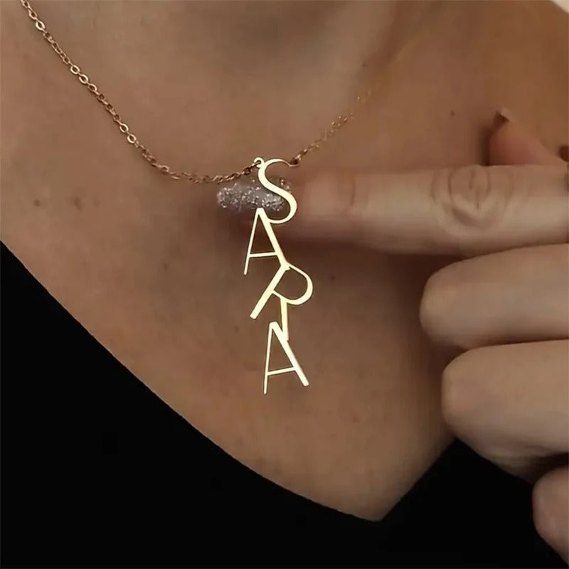Personalized Aria Vertical Necklace