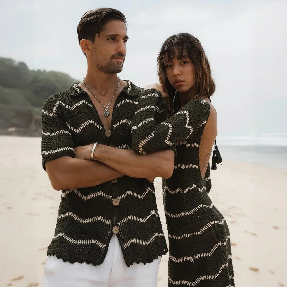 Noah Crochet Knit Mini Beach Dress & Shirt