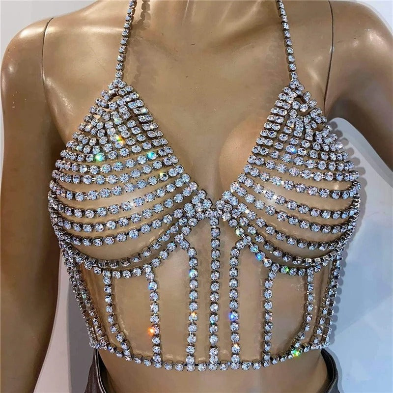 Rhinestones Bra