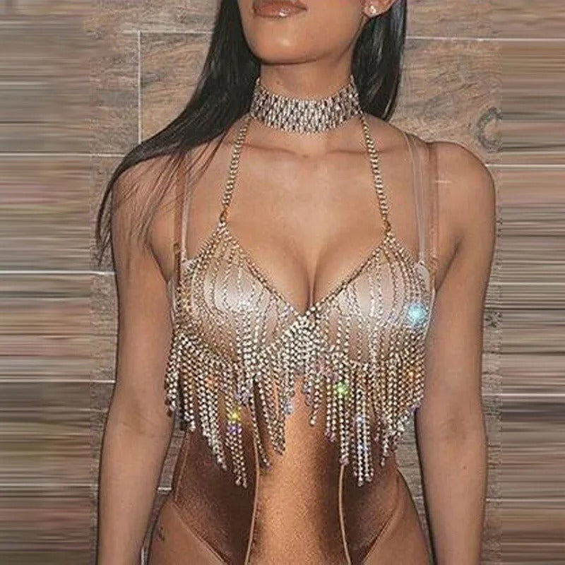 Rhinestones Bra