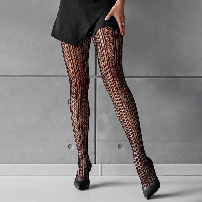 Black mesh tights