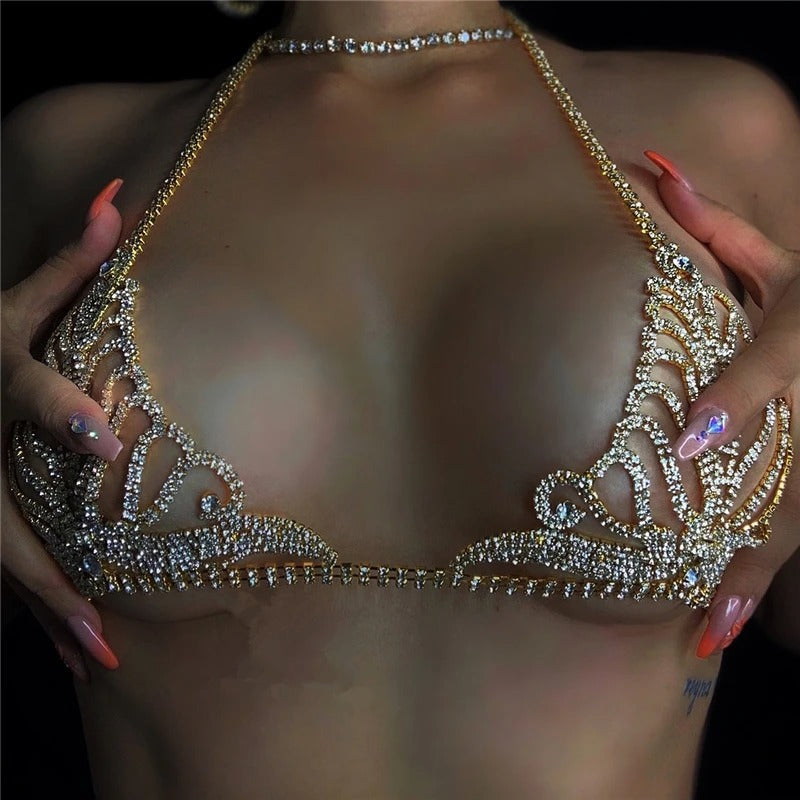 Rhinestones Bra