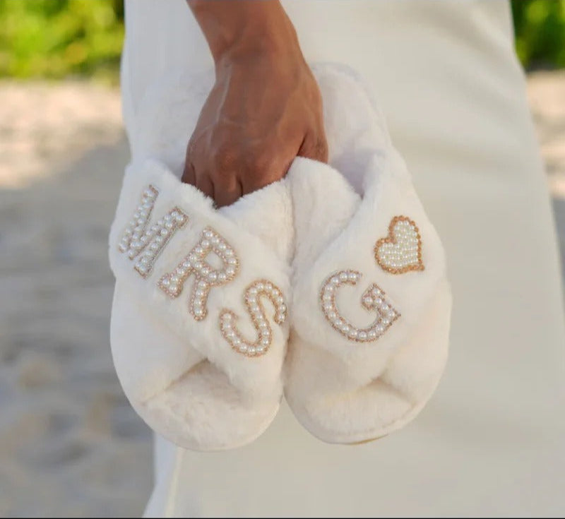 Bride Initial Slippers