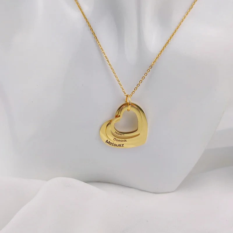 Personalized Amour Layered Heart Necklace