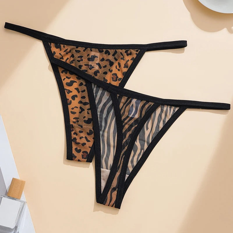 Leopard Sheer Thong