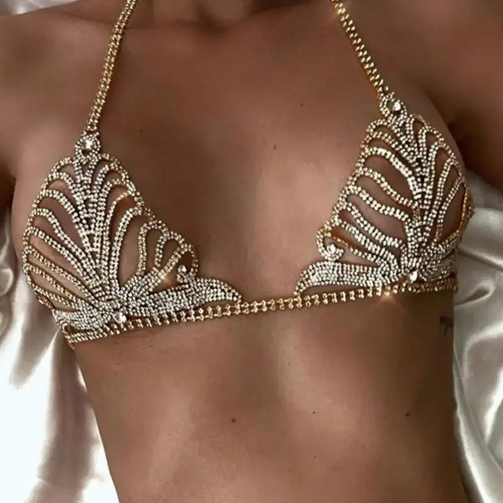 Rhinestones Bra