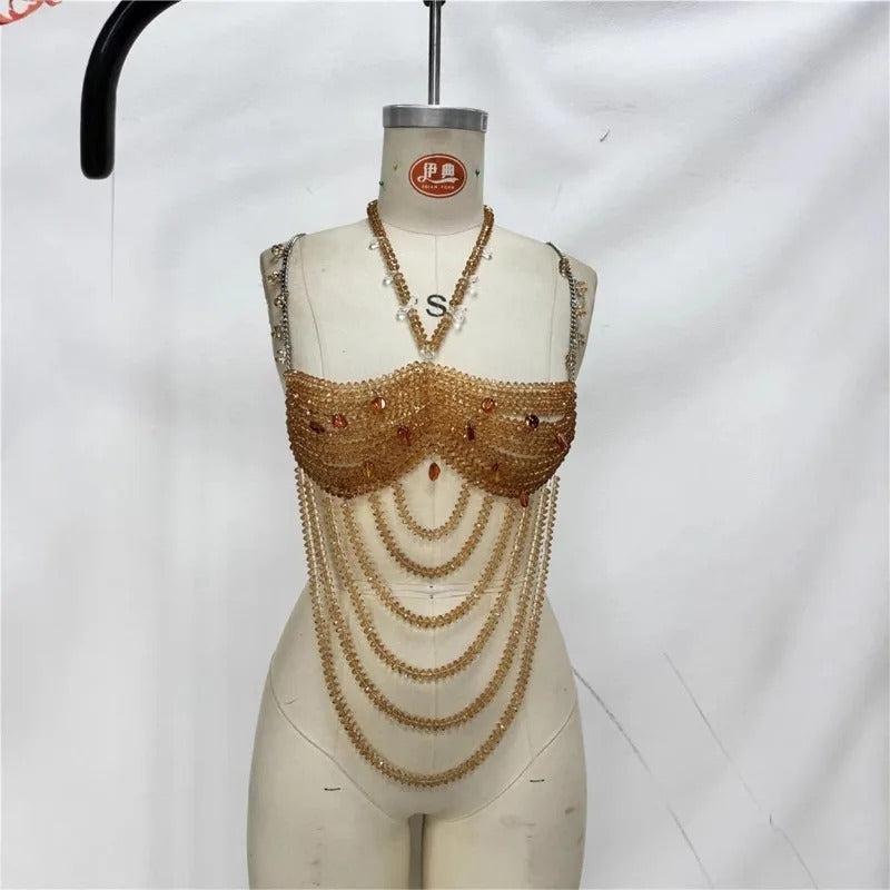 Amber Beaded Top