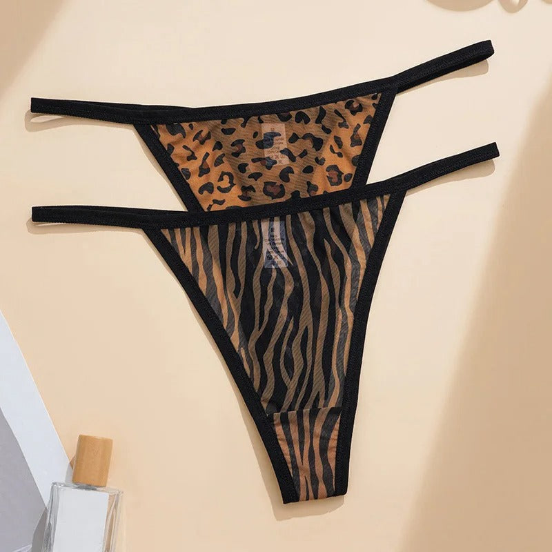 Leopard Sheer Thong
