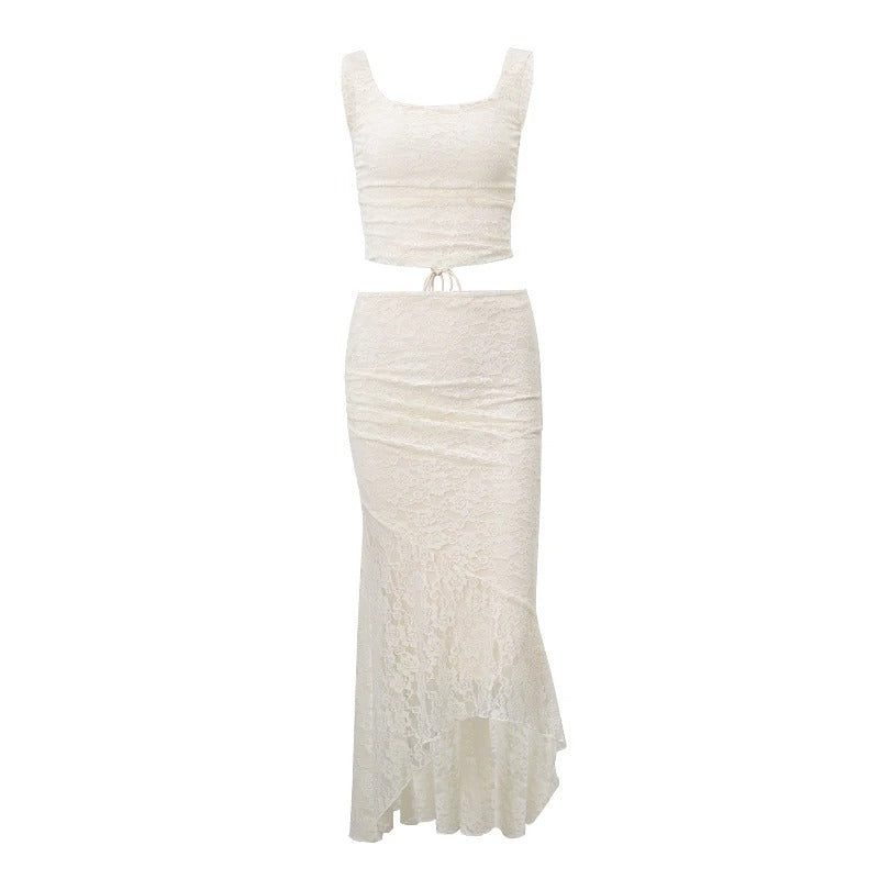 Sorella Velvet Drape Top and Mermaid Skirt Set