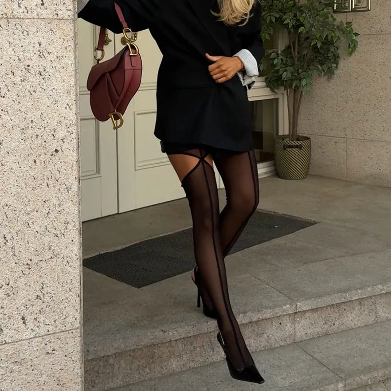 Black cut-out tights