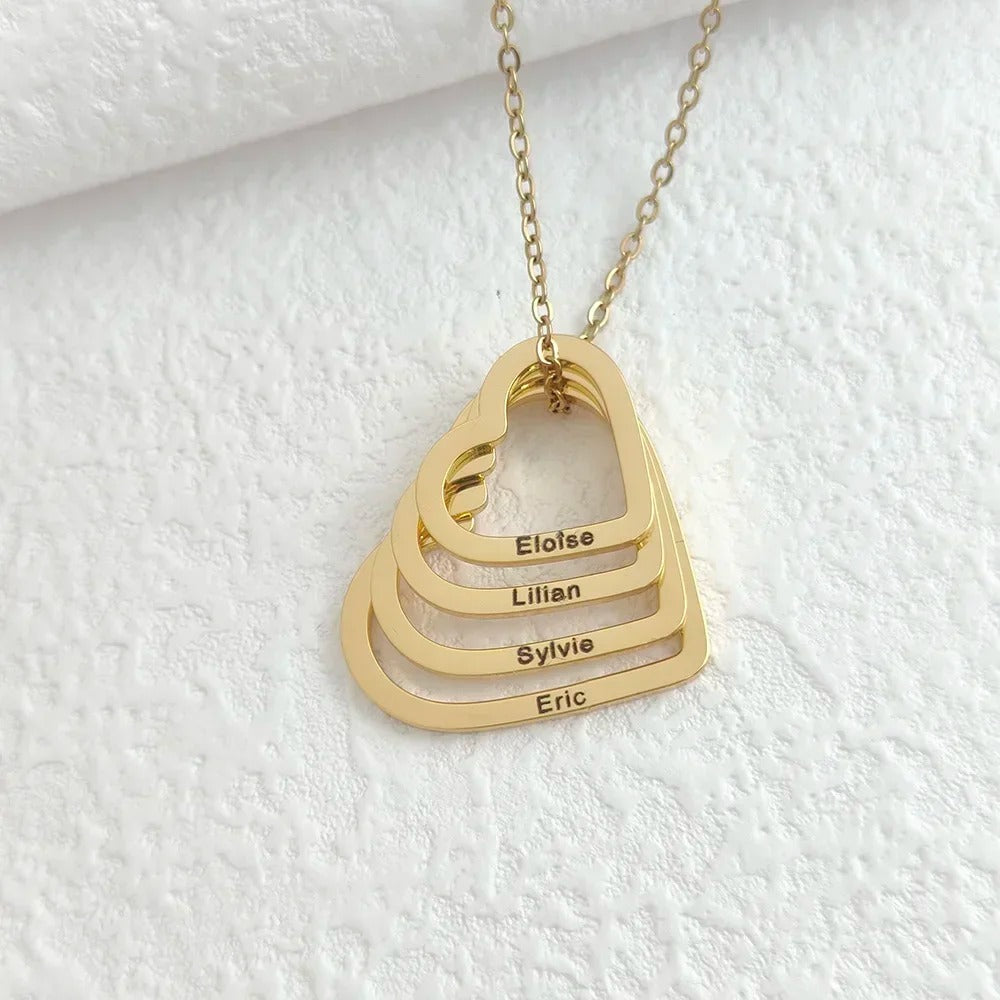 Personalized Amour Layered Heart Necklace