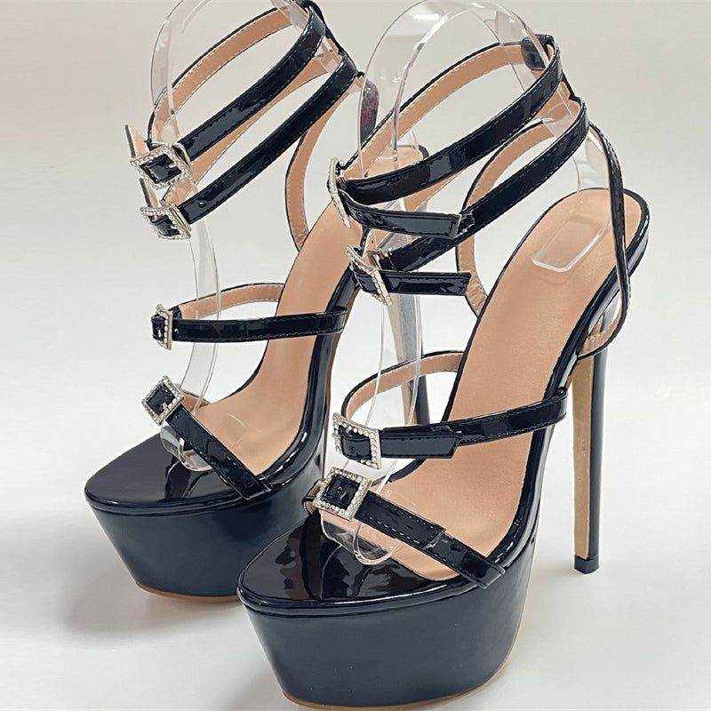 4 Buckles Platform Heels