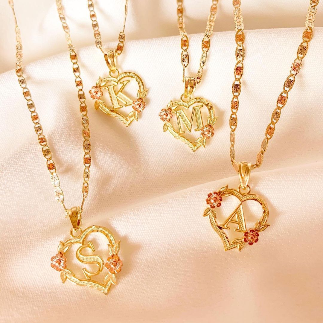 Initial & Flower Necklace